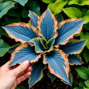 Хоста Океан Вью купить по цене от 960р. в интернет-магазине «Посадика» с доставкой почтой в в Черкесске и по всей России – [изображение №1].